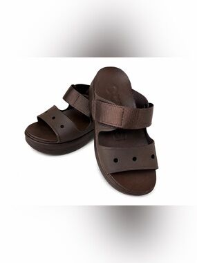 Crocs Soho Two Strap Platform Sandals Brown NWT Size 11